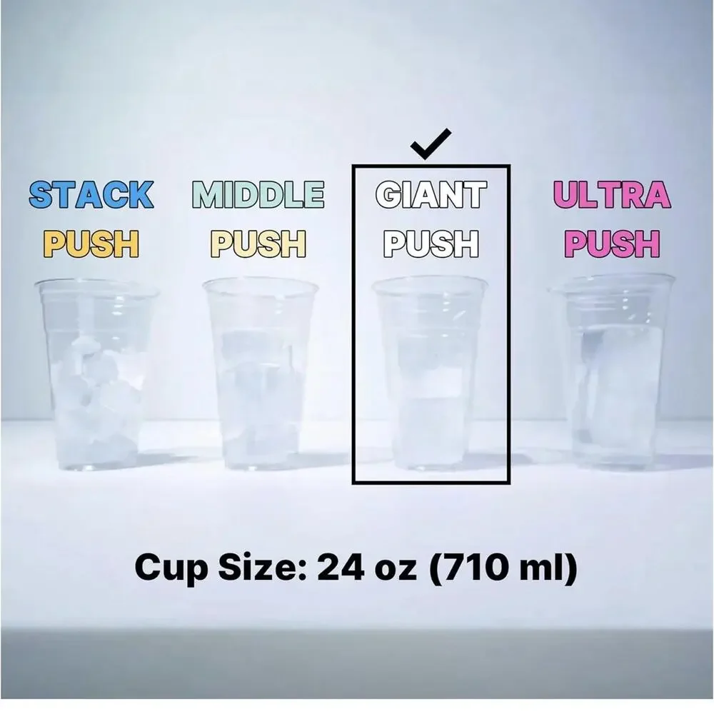 2 GiantPush Silicone‎ Large 2-Inch Ice Cube Tray with Lid, Two Tier Set BLUE